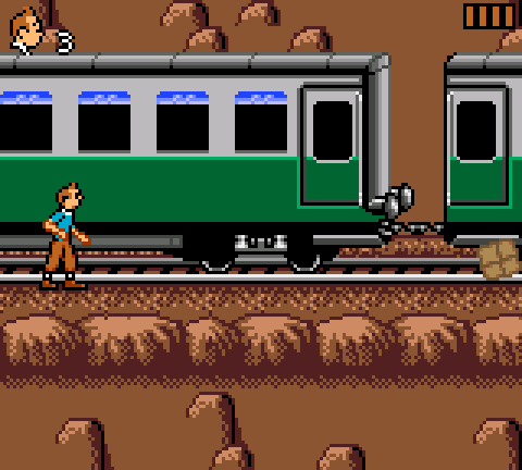 Tintin in Tibet - Game Gear game screenshot (1996) by Infogrames